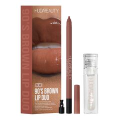 Lip Duo - 90s Brown -  Gloss et crayon à lèvres, HUDA BEAUTY