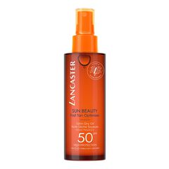 SUN BEAUTY - Huile Sèche Soyeuse Accélérateur de Bronzage Spray SPF 50, LANCASTER