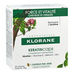 KeratinCaps Force & vitalité - Complément alimentaire Kératine Cheveux & ongles, KLORANE